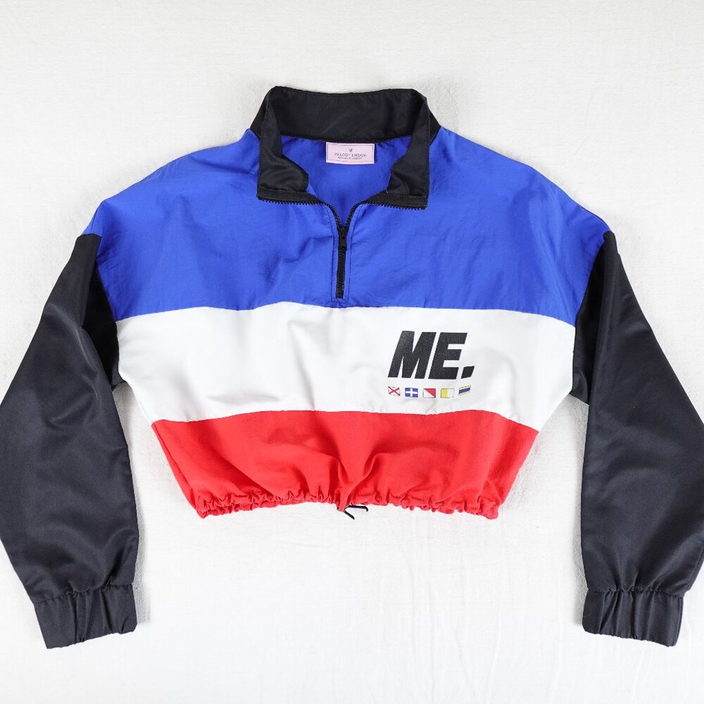 Melody Ehsani Cropped Windbreaker Jacket Women's Small Streetwear Made in USA